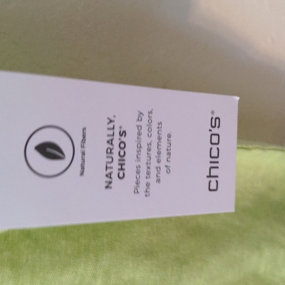 Chico's Linen Blend Asymmetrical Hem Tee Size 2 - NWT $8 - Picture 7 of 8